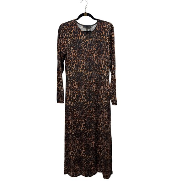 ALLSAINTS Women Animal Print Long Dress 8 - Picture 2 of 5